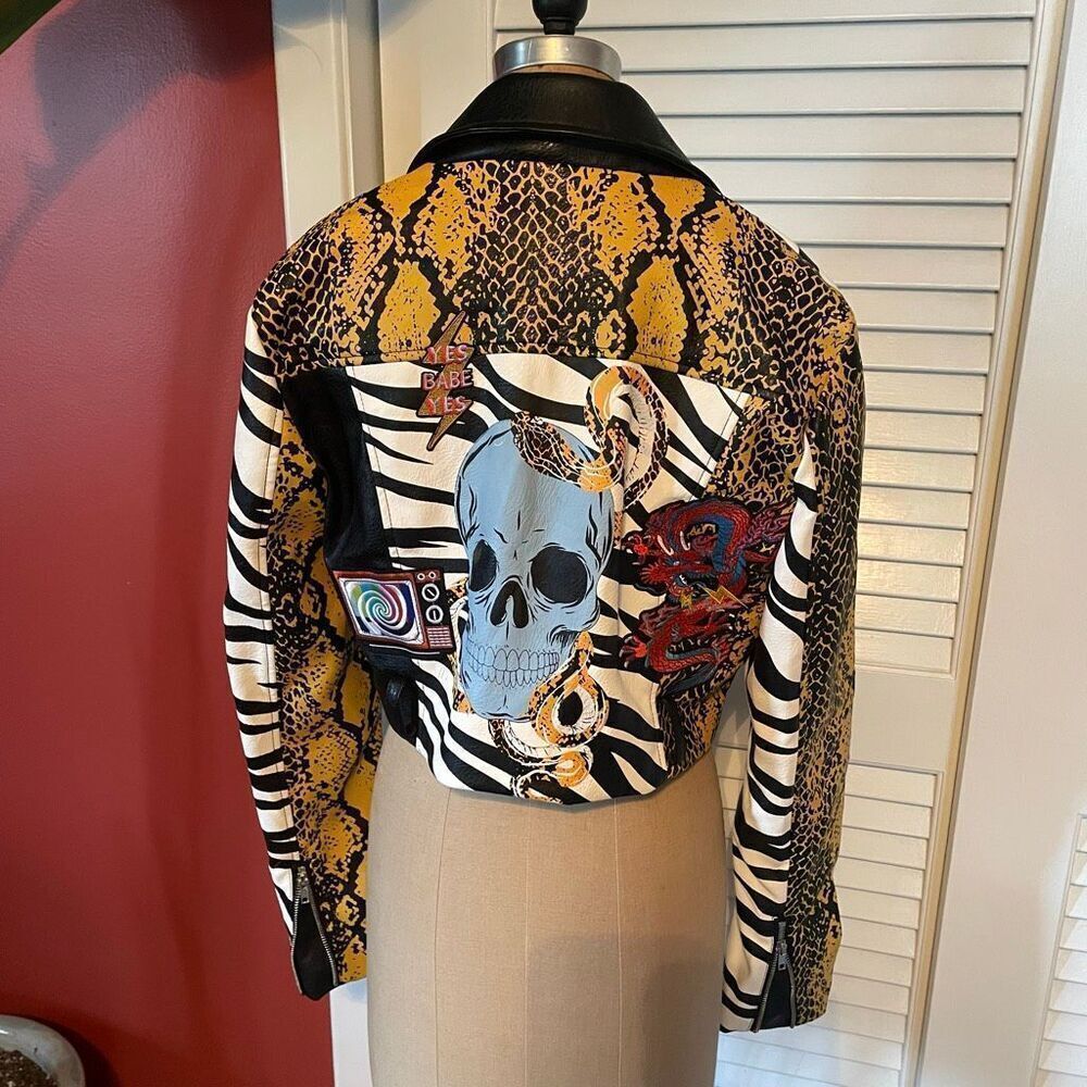 AZAELEA WANG | misunderstood crop moto jacket L NWT $110 - Picture 8 of 16